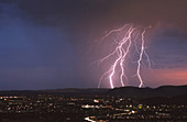 Summer Lightning Over Tucson,Arizona