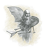 Leonardo da Vinci and Flying Machine