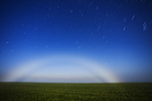 Lunar Fog Bow and Star Trails