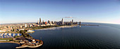 Chicago harbor and Lake Michigan skyline