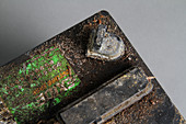 Corroded automotive battery