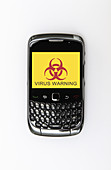 Mobile phone infected with a virus
