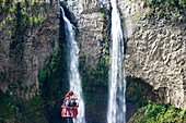 Cable Car and Waterfall,Ecuador