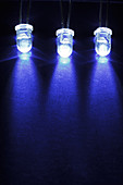 White LEDs Shining on Blue Paper