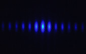 Laser beam split by a diffraction grating