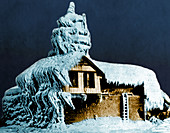 Lighthouse Covered with Ice