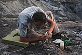 Palaeontologist Digging