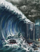 Tsunami,Illustration