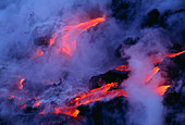 Lava Flowing into the Ocean,Hawaii