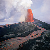 Lava Fountain at Kilauea Volcano,Hawaii