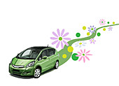 Green Car,illustration