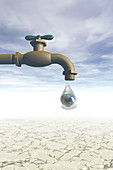 Depleting Water Supply,illustration