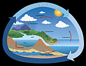 Earth's Water Cycle,illustration