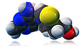 Vitamin B1,Molecular Model,illustration