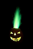 Coloured Flame in Burning Pumpkin
