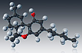 THC Molecular Model,illustration