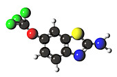 Riluzole molecular model,illustration
