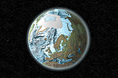 Earth's Artic Ocean,illustration