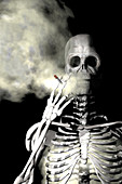 Skeleton Smoking,illustration