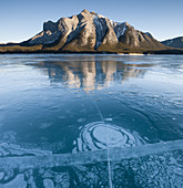 Mt. Michener and Ice on Abraham Lake