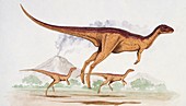 Three dinosaur running,illustration