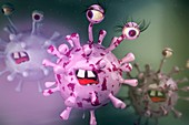 Virus particles,illustration