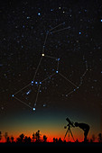 Orion and Silhouetted Stargazer