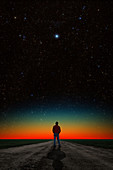 Man and Night Sky