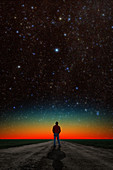 Man and Night Sky