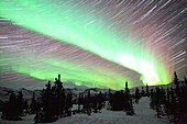 Aurora Borealis and Star Trails,Alaska