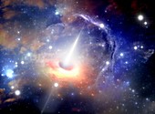 Black hole in nebula AQQ12,illustration