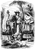 Paraguay locals,19th C illustration