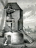 17th Century windmill,illustration