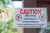 Zika virus warning sign,USA