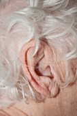 Elderly woman's ear