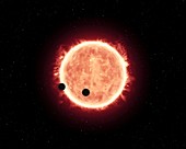 TRAPPIST-1 exoplanet system,illustration