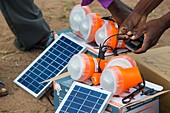 Charging solar lamps