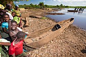 Traditional dug out canoe