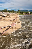 Barrage on the Shire River in Malawi