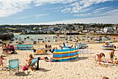 Holiday makers St Ives beach,UK