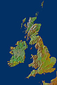 British Isles relief map