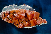 View of crystals of the mineral wulfenite