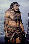 Reconstructed model of a neanderthal man