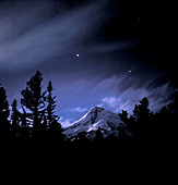 Mount Hood at night