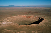 Meteor crater in Arizona,aerial view