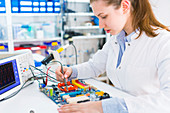 Female electrical engineer working