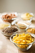 Dried pasta and other ingredients