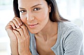 Young woman smiling towards camera