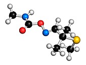Aldicarb pesticide molecule,illustration