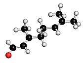 Geranial fragrance molecule,illustration